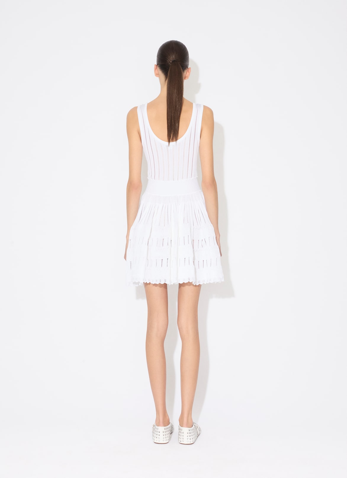 Shiny crinoline dress ALAÏA OPTIC WHITE SHINY CRINOLINE DRESS